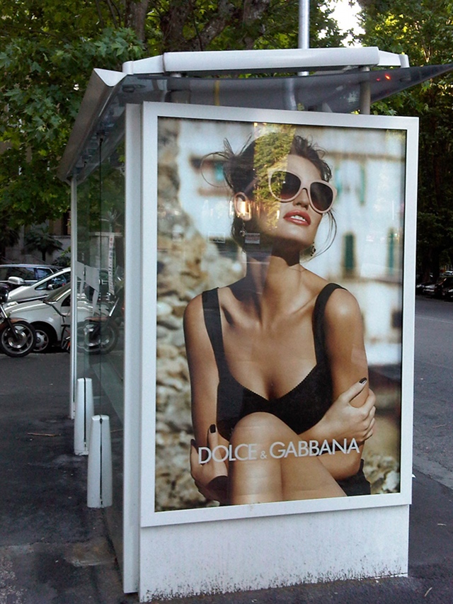 Dolce and Gabbana ad at bus stop in Rome
