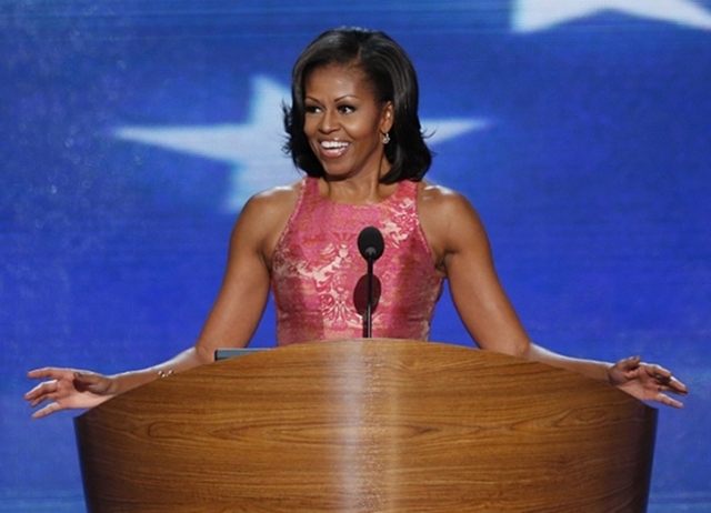 michelle at podium