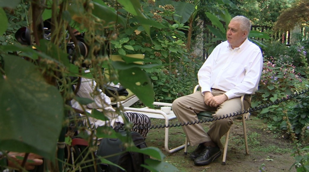 Errol Morris during an intervew at the Venice Film Festival. September 5, 2013. Freeze frame of video shot by AP Television Cameraman Florent Bajrami