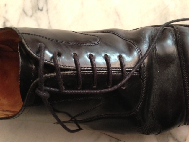 Gustavo's shoe laces. Photo by Trisha Thomas. November 1, 2013