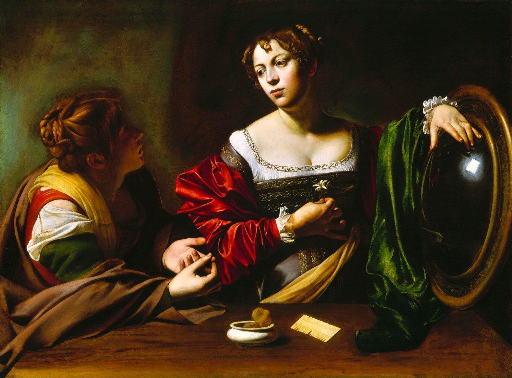 Caravaggio's "Martha and Mary Magdalene" painted in 1598 and now at the Detroit Institute of Arts