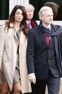 Amal Alamuddin while working as lawyer for Julian Assange