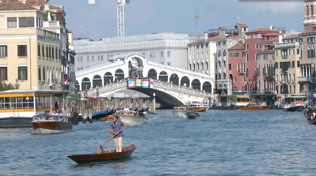 Grand Canal and the Rialto Bridge. Freeze frame of video shot by APTN cameraman Pietro De Cristofaro. September 25, 2014