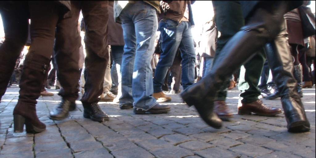 Dancers swirling around in St. Peter's Square doing the tango for the Pope in honor of his 78th birthday. Freeze frame of video shot by AP Television cameraman Luigi Navarra. December 17, 2014
