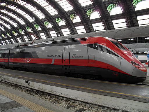 The high-speed Italian Train, the "Freccia Rossa" or "Red Arrow"