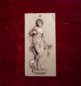 Small ivory sculpture on display at the Alessandra Di Castro gallery in Rome. Photo by Trisha Thomas, April 28, 2015