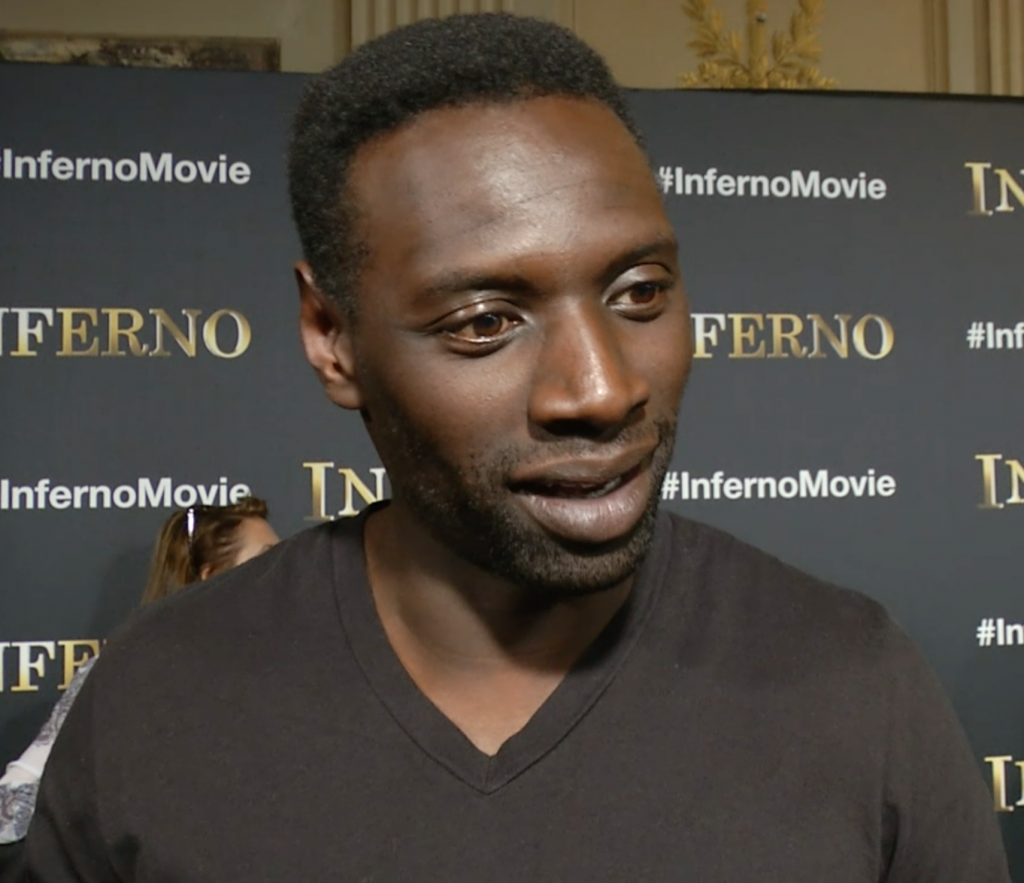French Actor Omar Sy during interview with AP Television. Freeze frame of video shot by AP Cameraman Pietro De Cristofaro. Florence, May 11, 2015