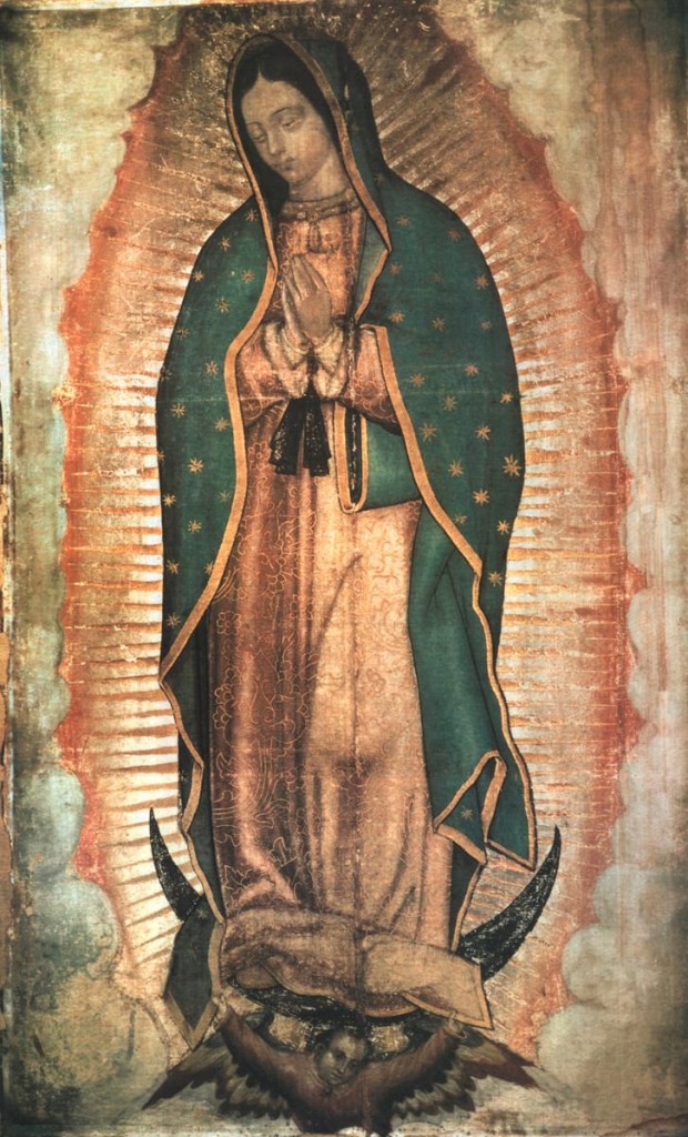 The "Tilma" of Juan Diego showing "Our Lady of Guadelupe" at the Basilica of Our Lady of Gaudelupe