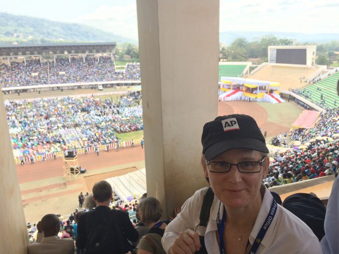 AP Rome Bureau Chief Nicole Winfield covering Pope Francis in Bangui, Central African Republic. November 30, 2015