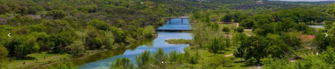 The Guadalupe River where it runs through Mo Ranch in Hunt, Texas