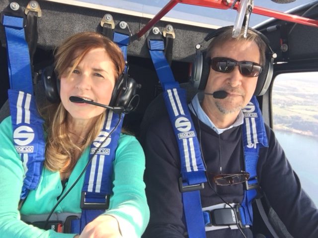 Trisha Thomas attempts a photo with a selfie-stick as Chris Warde-Jones pilots the "petit avion" over Lazio. Photo by Trisha Thomas, February 15, 2017
