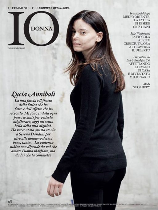 39-year-old Italian Lawyer, Lucia Annibali, on the cover of the Italian women's "Io Donna" 