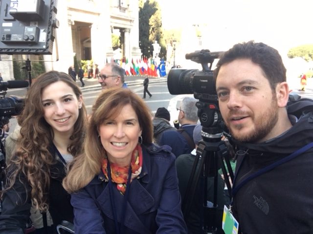Putting my selfie-stick to good use in the Piazza del Campidoglio with colleagues Gloria Bellu and Francesco Sportelli. March 25, 2017