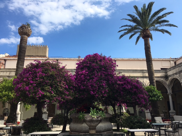 The courtyard of the San Domenico Palace where the G7 leaders met. Photo by Trisha Thomas, May 28, 2017