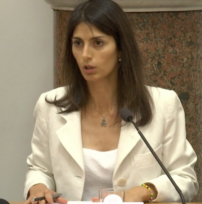 Rome Mayor Viriginia Raggi telling reporters that the city is doing everything possible to find new sources of water for the city to protect Lake Bracciano and avoid water rationing. Freeze frame of video shot by AP Television cameraman Paolo Lucariello. July 26, 2017 